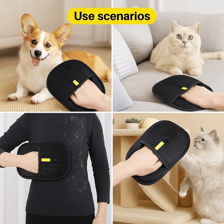 Pet hair removal glow